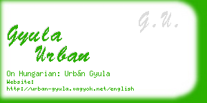 gyula urban business card